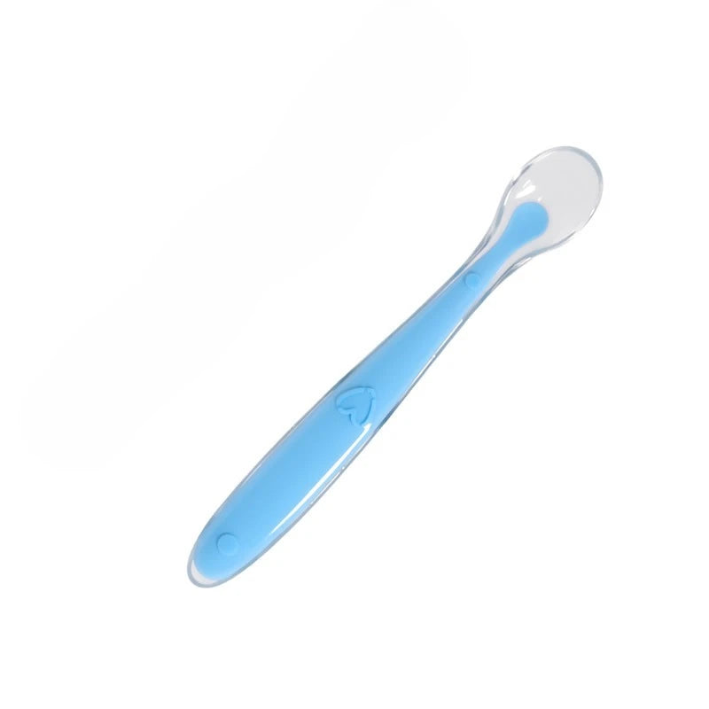 1/2pcs Soft Tip Baby Silicone Spoon with Box, Safe Baby Feeding Spoon, Self Feeding Utensils for Kids Toddlers Training