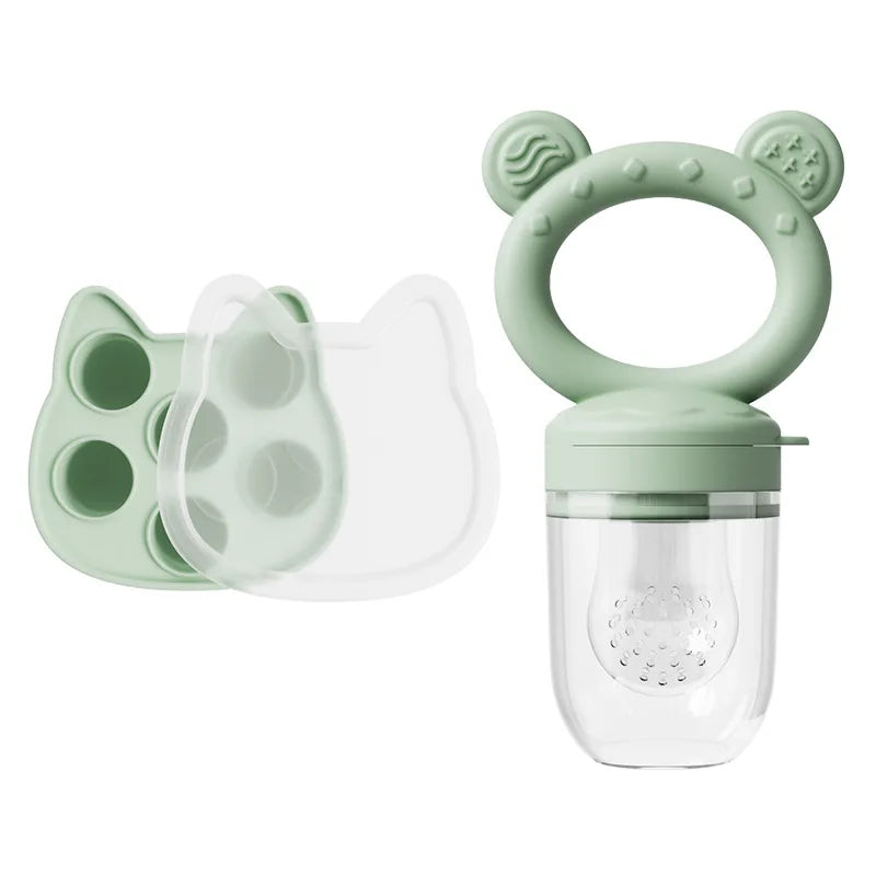 Silicone Baby Fruit Feeder Set Breastmilk Popsicle Freezer Molds for Baby Teething & Infant Self Feeding Storage Container