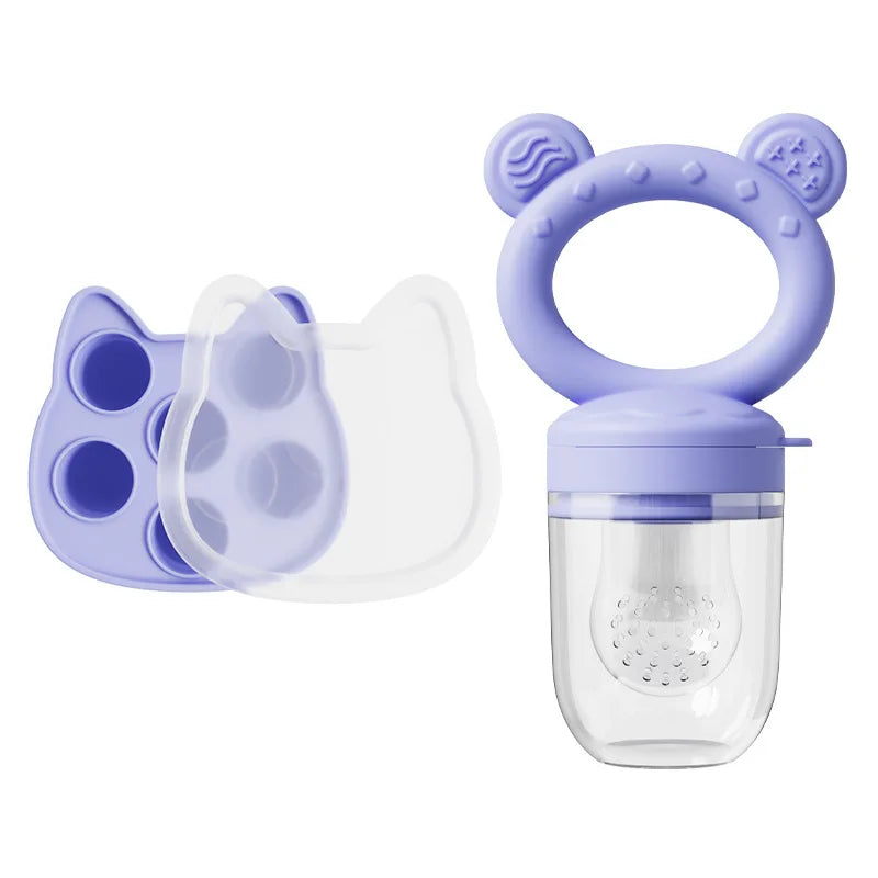 Silicone Baby Fruit Feeder Set Breastmilk Popsicle Freezer Molds for Baby Teething & Infant Self Feeding Storage Container