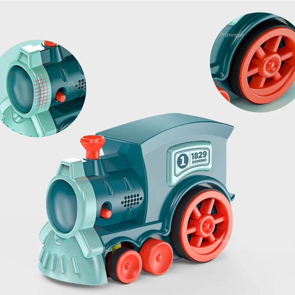 Electric Domino Blocks Train Car Automatic Laying Vehicle Construction STEM Toy for Children Toddler Birthday Gift Kids Boy Girl