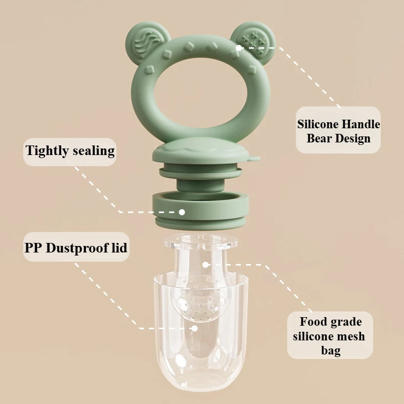 Silicone Baby Fruit Feeder Set Breastmilk Popsicle Freezer Molds for Baby Teething & Infant Self Feeding Storage Container