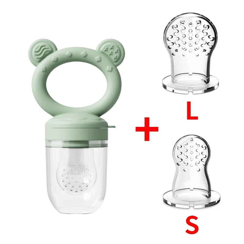Silicone Baby Fruit Feeder Set Breastmilk Popsicle Freezer Molds for Baby Teething & Infant Self Feeding Storage Container