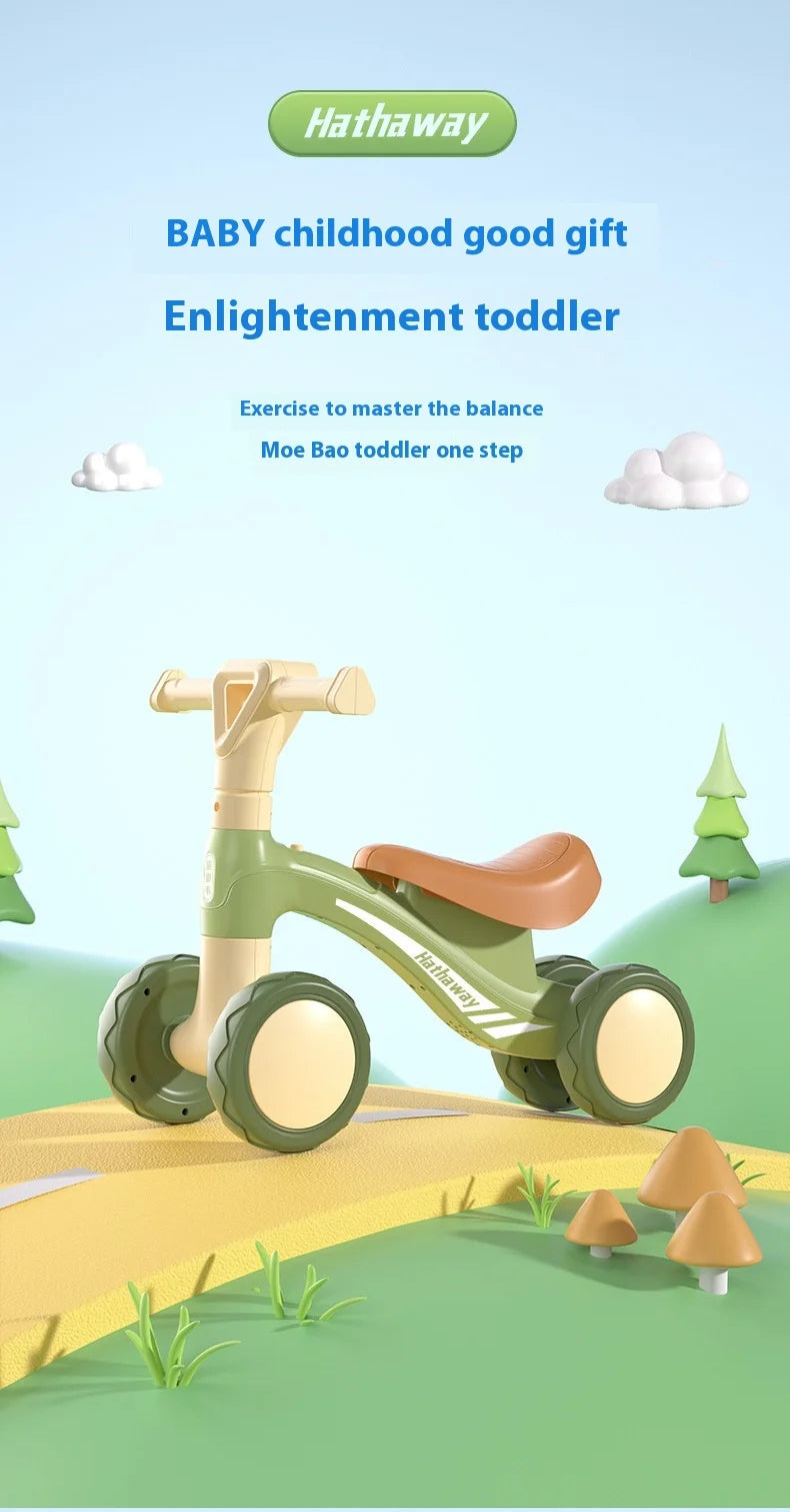 Summer outdoor sports children's balance bike 1-3 years old baby strollerfour-wheel sliding  footless walker toy birthday gift