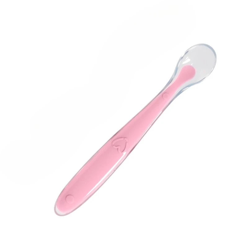 1/2pcs Soft Tip Baby Silicone Spoon with Box, Safe Baby Feeding Spoon, Self Feeding Utensils for Kids Toddlers Training
