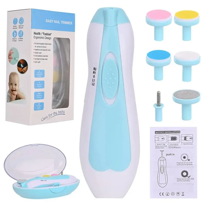Electric Baby Nail Trimmer Kid Nail Polisher Tool Baby Care Fingernail Cutter Trimmer Multifunctional Infant Manicure Set