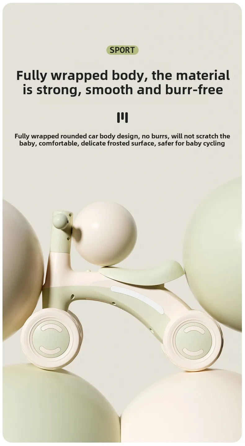 Baby Glider Bike Four-Wheel Toddler Walker Silent Wheels Anti-Tipping Children Balance Training Exercise Mini Ride-On Toys Gifts