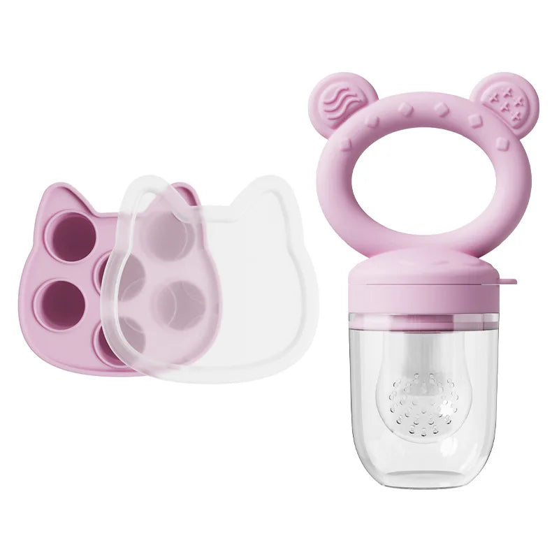 Silicone Baby Fruit Feeder Set Breastmilk Popsicle Freezer Molds for Baby Teething & Infant Self Feeding Storage Container
