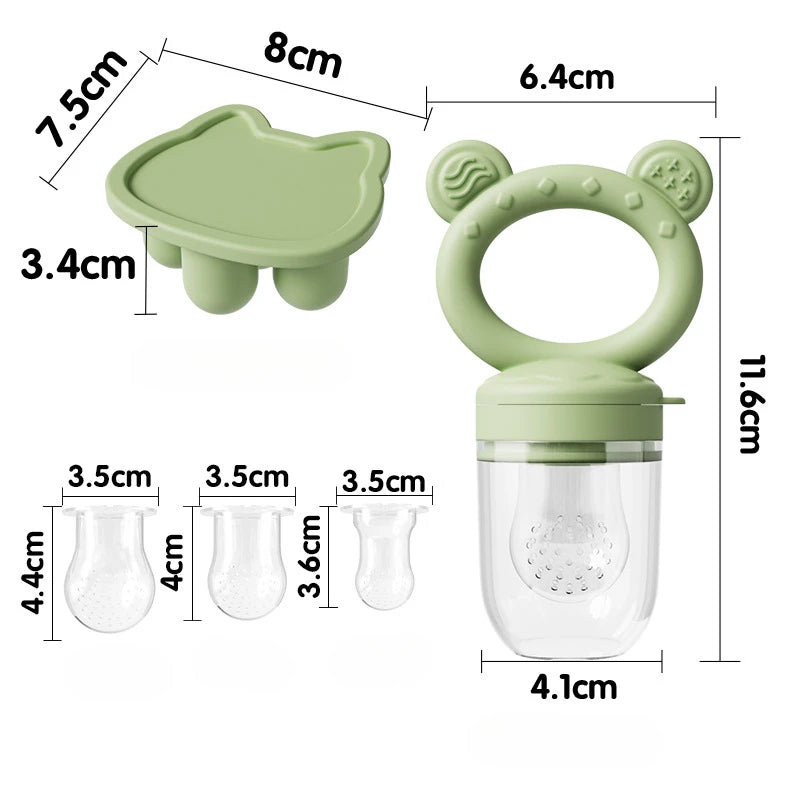 Silicone Baby Fruit Feeder Set Breastmilk Popsicle Freezer Molds for Baby Teething & Infant Self Feeding Storage Container