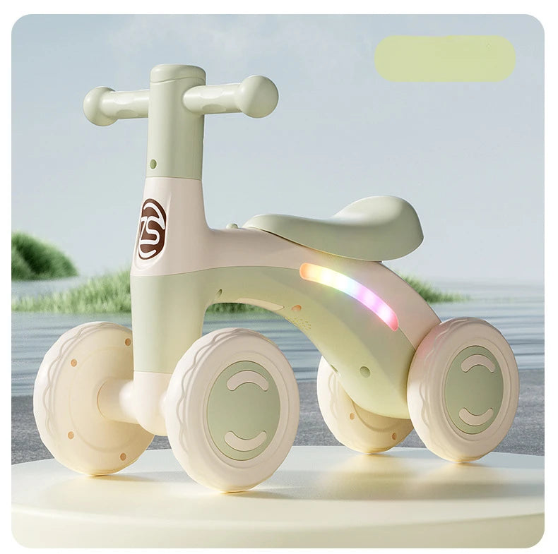 Baby Glider Bike Four-Wheel Toddler Walker Silent Wheels Anti-Tipping Children Balance Training Exercise Mini Ride-On Toys Gifts