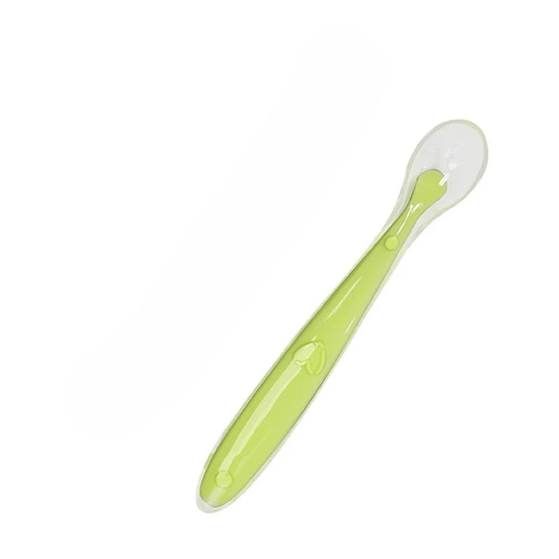 1/2pcs Soft Tip Baby Silicone Spoon with Box, Safe Baby Feeding Spoon, Self Feeding Utensils for Kids Toddlers Training