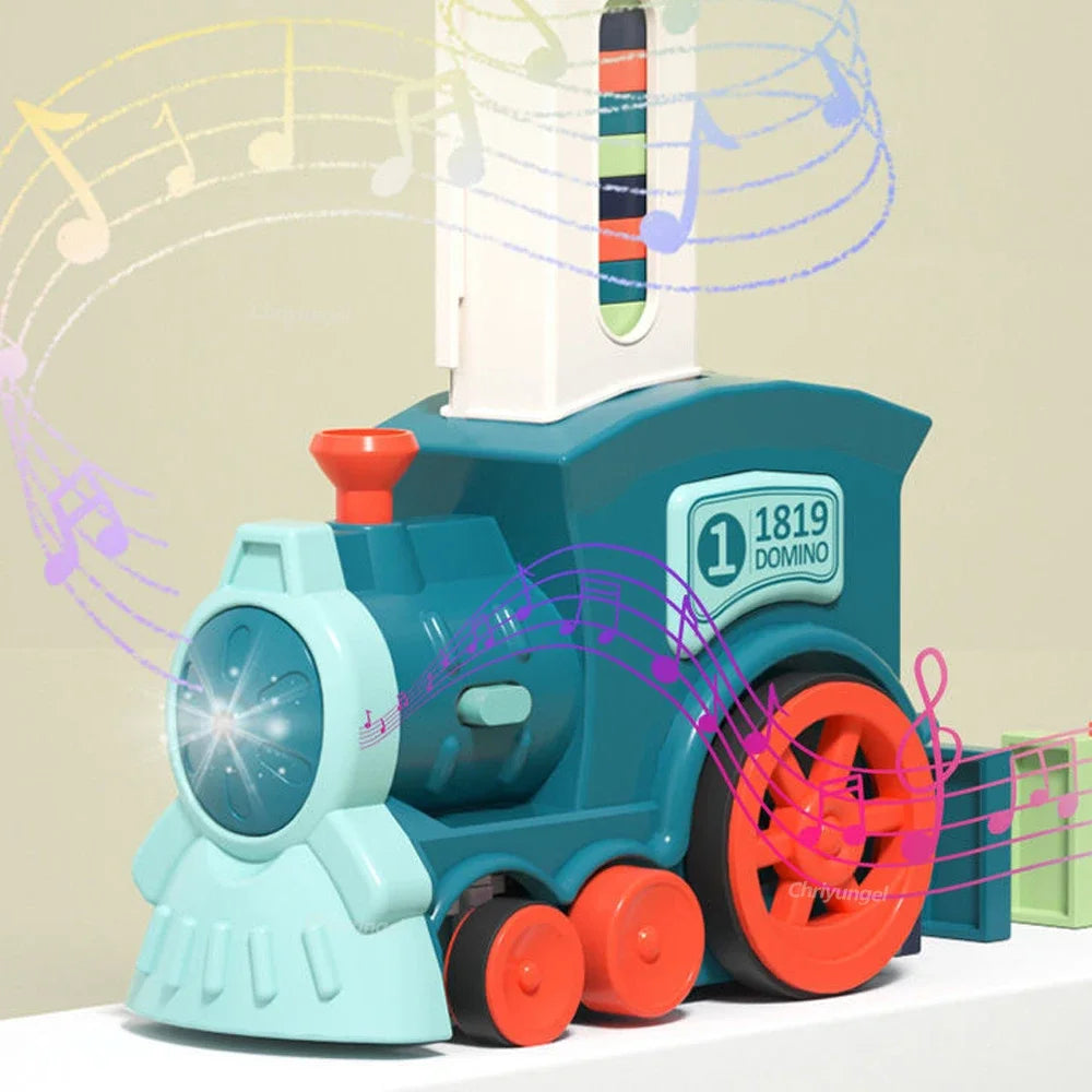 Electric Domino Blocks Train Car Automatic Laying Vehicle Construction STEM Toy for Children Toddler Birthday Gift Kids Boy Girl