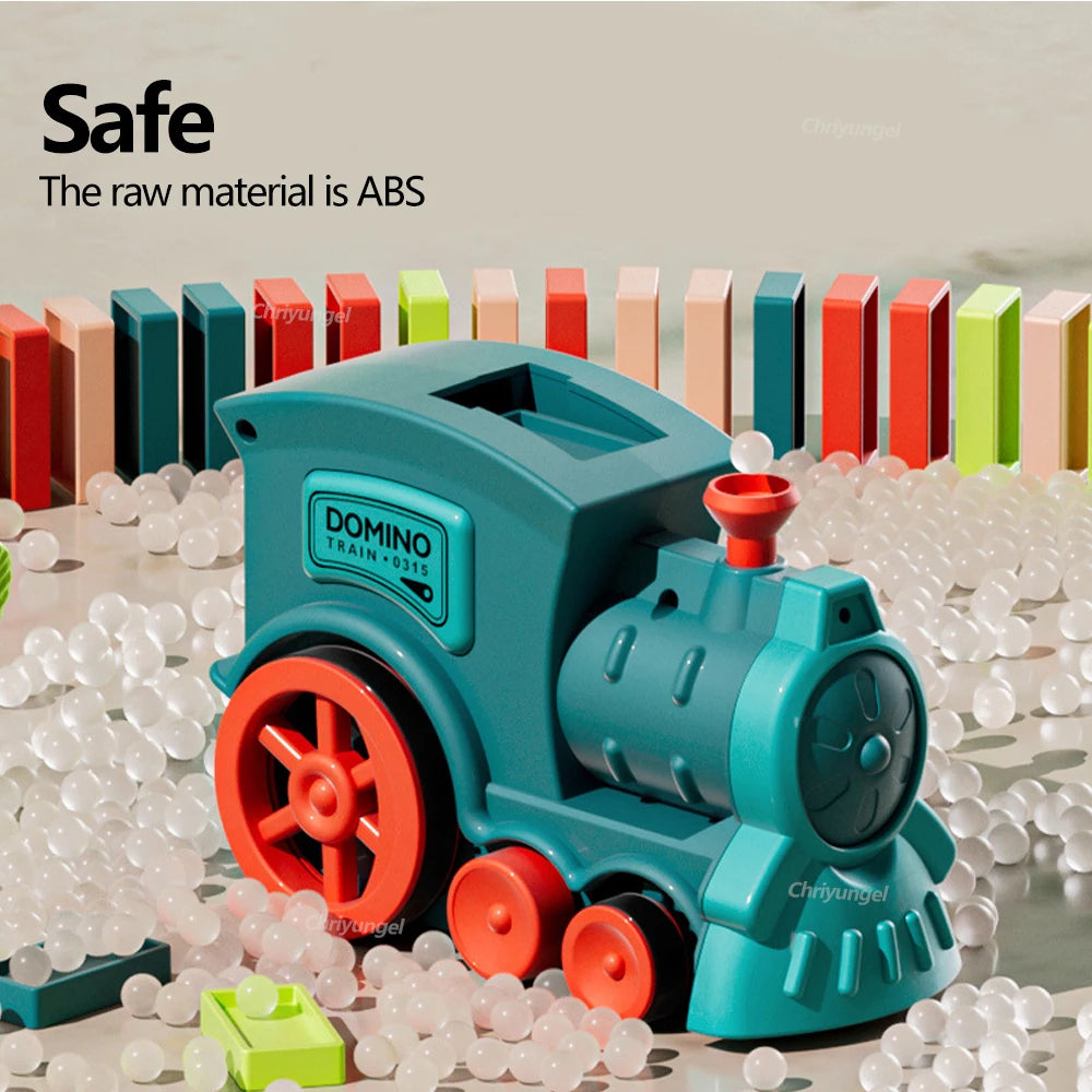 Electric Domino Blocks Train Car Automatic Laying Vehicle Construction STEM Toy for Children Toddler Birthday Gift Kids Boy Girl