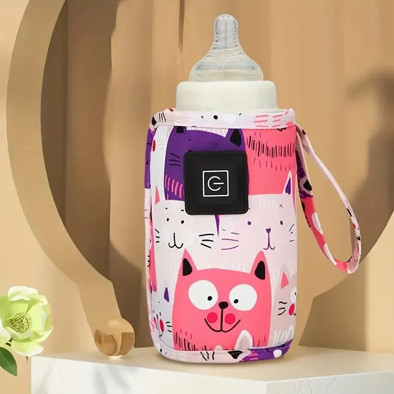 USB Milk Water Warmer Portable Bottle Feeding Warmer Travel Stroller Insulated Bag Nursing Bottle Heater Christmas